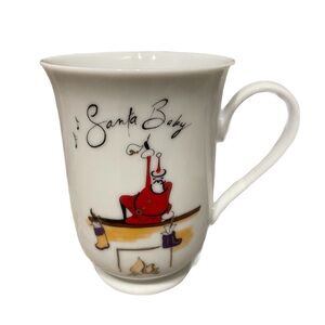 ❤️ POTTERY BARN SANTA BABY VINTAGE HOLIDAY COFFEE MUG NEW